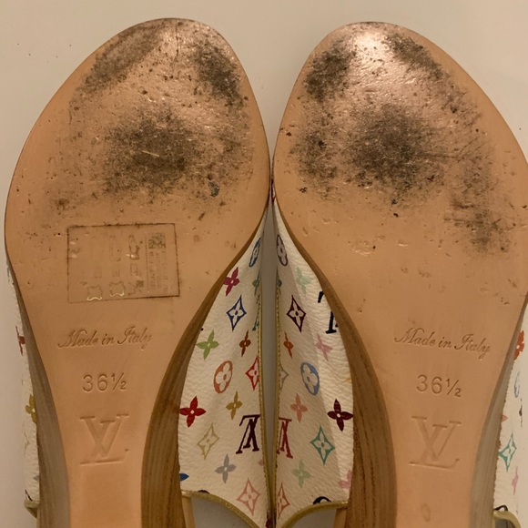 SOLD-Rare Louis Vuitton Butterfly Primrose Wedges - Picture 14 of 15